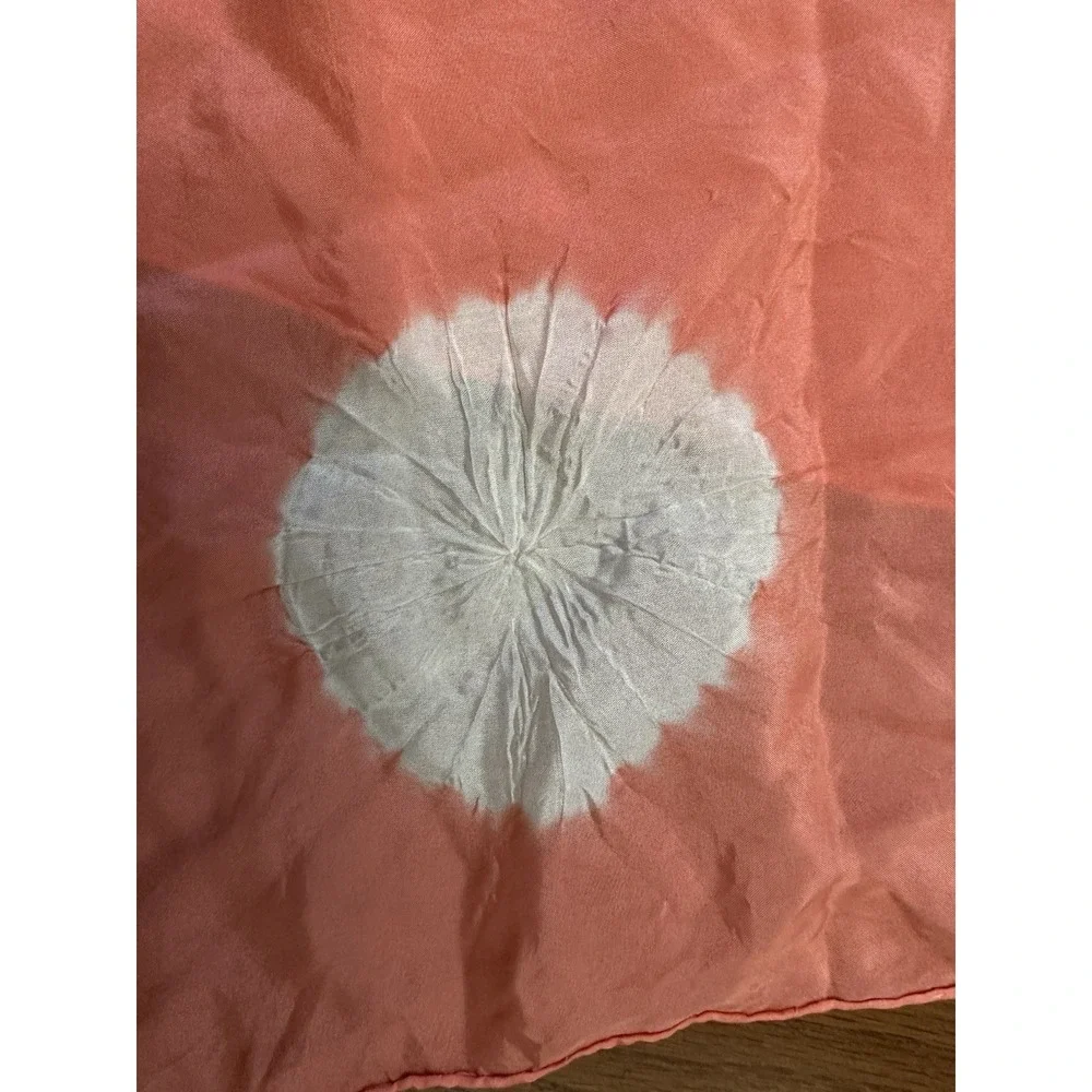 NWT- Eileen Fisher Silk Shibori Dot‎ Peach Luxurious Silk Scarf NEW
